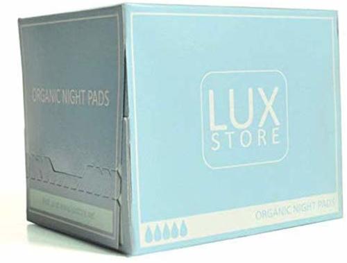 LUXStore Organic Menstruationsbinden mit breiten Flügeln Superabsorbierend, geruchsneutralisierend und mit hypoallergener Baumwolle für maximalen Komfort