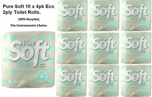Pure Soft Eco 100% Recycled 2Ply Toilet Paper Tissues
